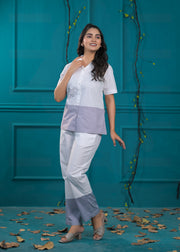 Colorblocked Pure Cotton Top & Trouser Co-Ords
