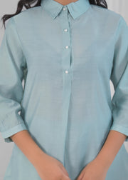 BLUE SOLID PARTY WEAR CORD SET