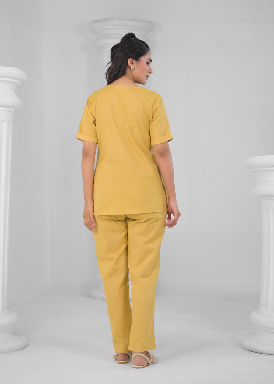 V-Neck Top With Trousers Co-Ords