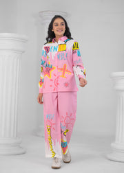 Pink travelling cord set