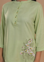 GREEN EMBROIDERY SUIT SET