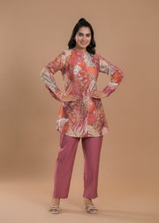 ROSE GOLD FLORAL PARTY WEAR CORD SET
