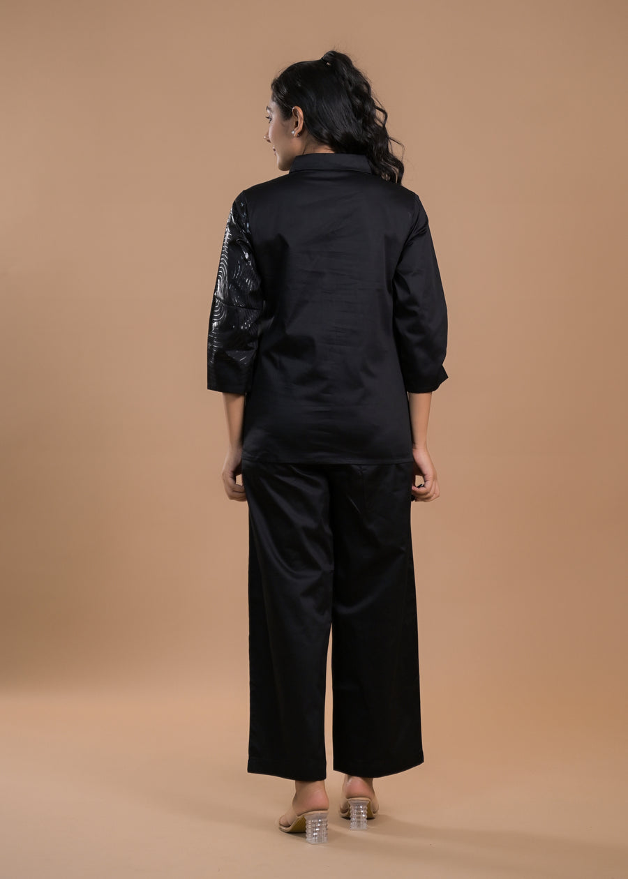 Shirt Collar Shirt With Trousers Co-Ords Set