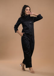 Shirt Collar Shirt With Trousers Co-Ords Set