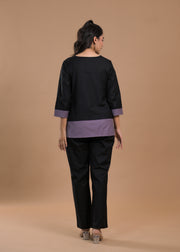 Round Neck Cotton Tunic With Trousers Co-Ords