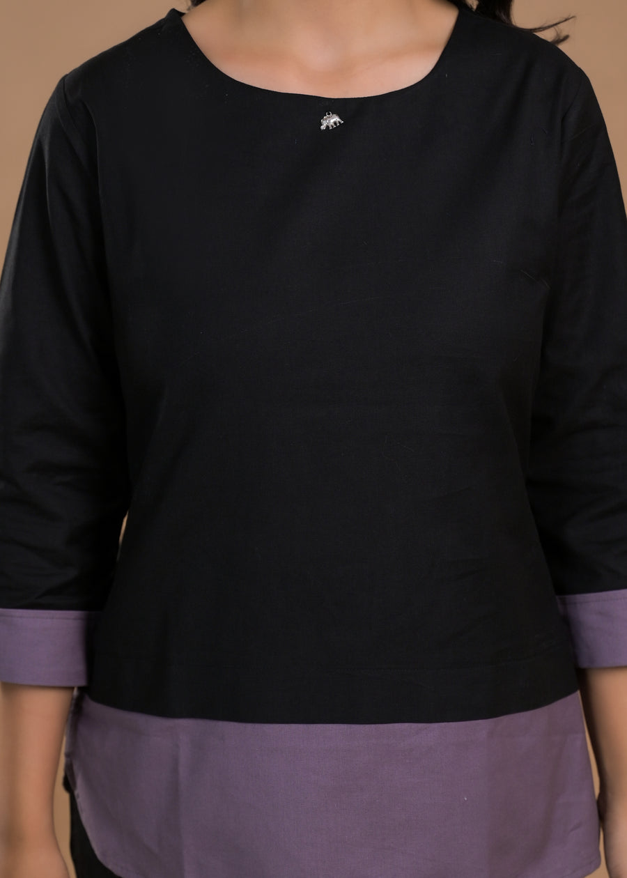 Round Neck Cotton Tunic With Trousers Co-Ords