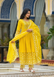 YELLOW FESTIVAL ANARKALI SUIT SET