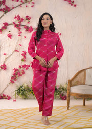Traditional print pure fabric festive   cord set